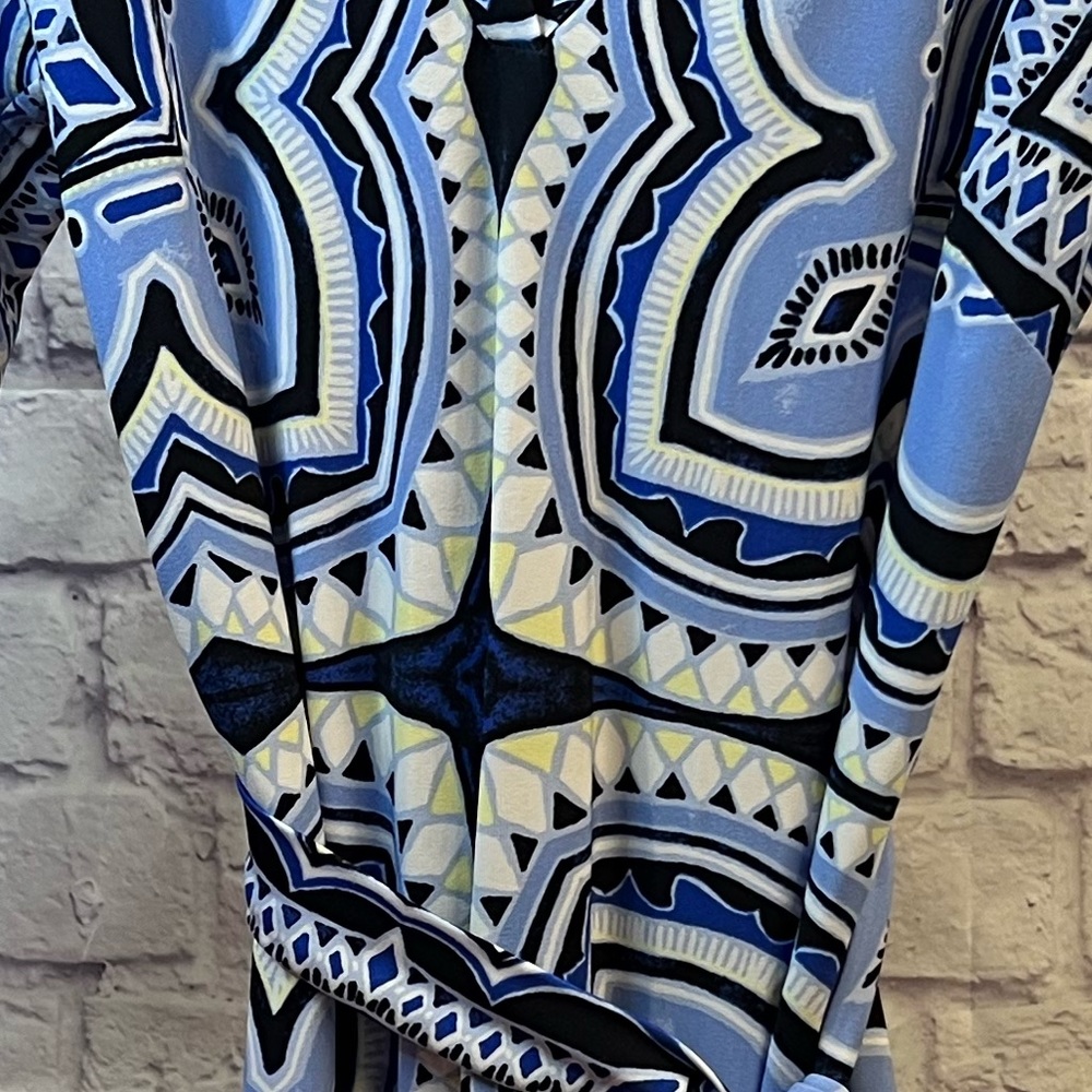 INC International Concept Dress - Blue Tones with Hints of Black & Yellow - 10P - Picture 5 of 5